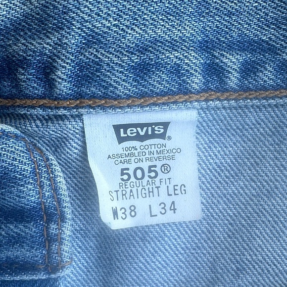 Vintage 90s Levi’s 505 Zip Fly Straight Leg Regular Fit Jeans Men 38 NWT Y2K - Picture 7 of 10